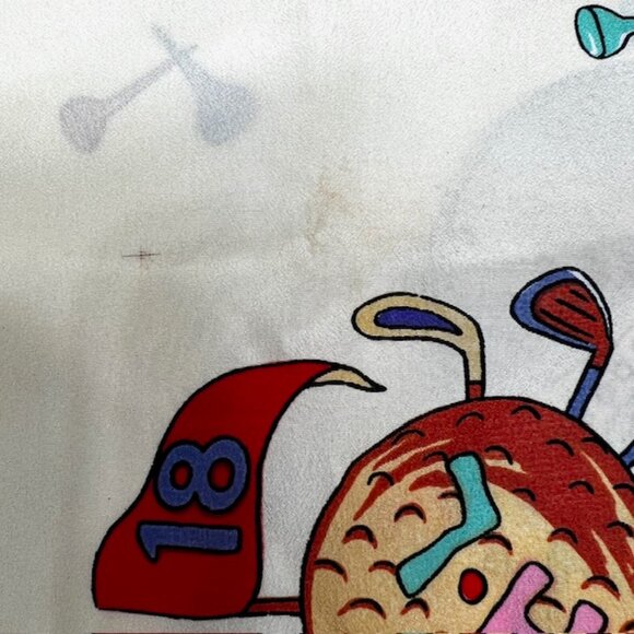 (2) Japanese H L  Furoshiki SILK Scarf 29"x29" light yellow  red blue golf  (38) - Picture 5 of 14